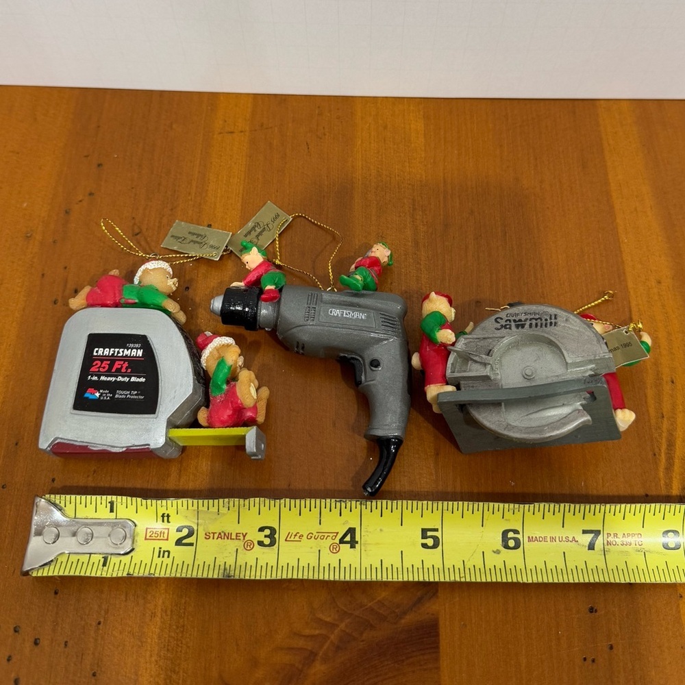 Craftsman Tool vintage 1990s Ornaments Set